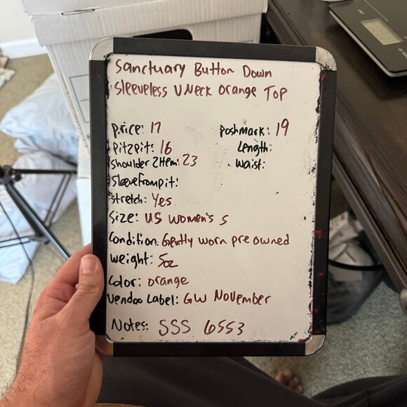 Sanctuary Button Down Sleeveless V NECK Orange Top US Women's S - Picture 6 of 6